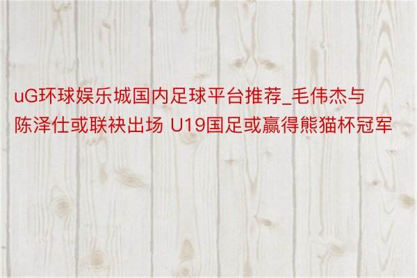 uG环球娱乐城国内足球平台推荐_毛伟杰与陈泽仕或联袂出场 U19国足或赢得熊猫杯冠军